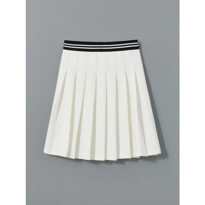 LCW Kids EKRU Beli Lastikli Pileli Kız Çocuk Etek