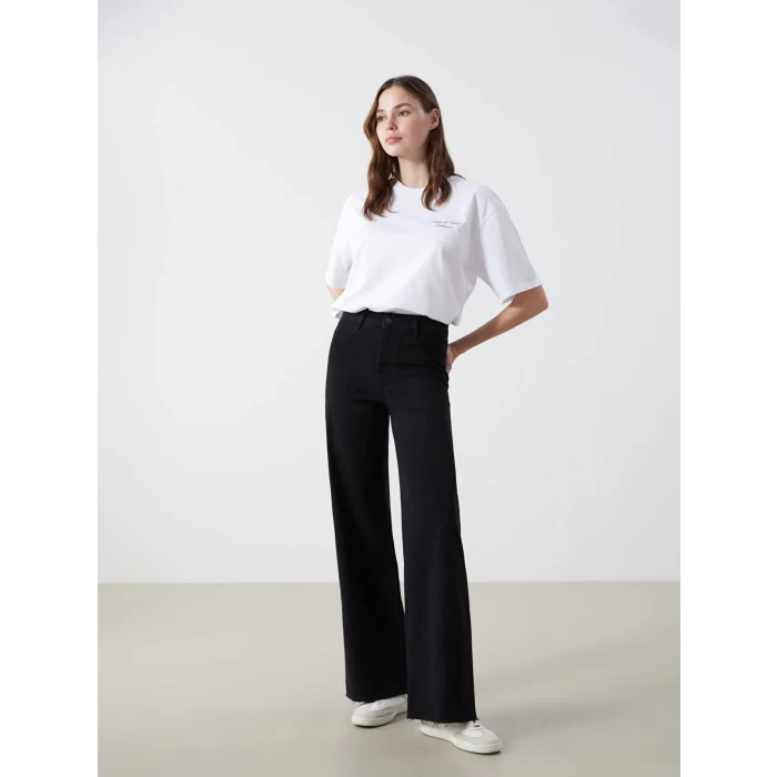 LCW Jeans SİYAH Wideleg Kadın Jean Pantolon