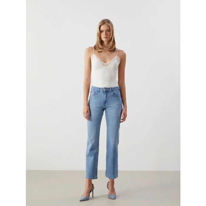 LCW Jeans İNDİGO Straight Fit Kadın Jean Pantolon