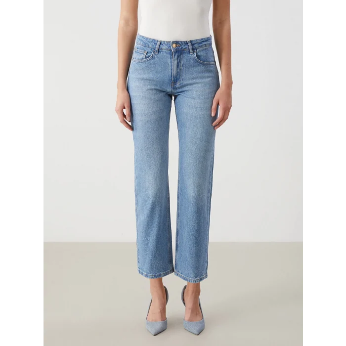 LCW Jeans İNDİGO Straight Fit Kadın Jean Pantolon