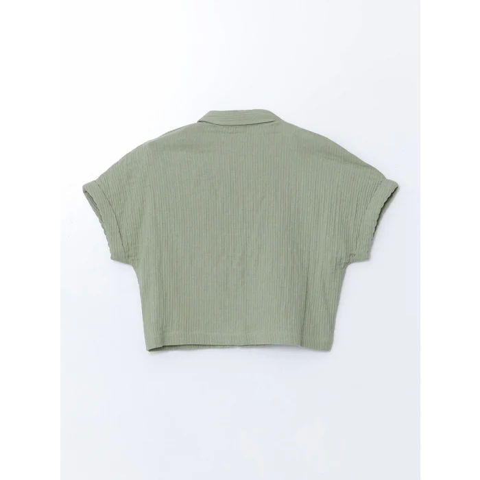 LCW Kids HAKİ Kısa Kollu Kız Çocuk Gömlek ve Pantolon