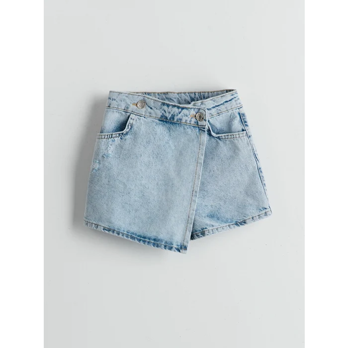 LCW Kids MAVİ Kız Çocuk Jean Şort Etek