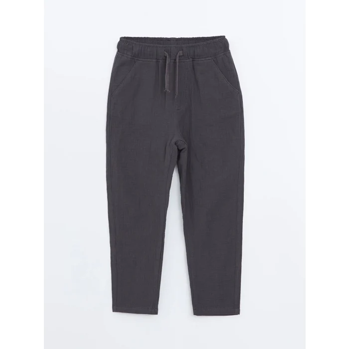 LCW Kids ANTRASİT Standart Kalıp Bağcıklı Erkek Bebek Pantolon