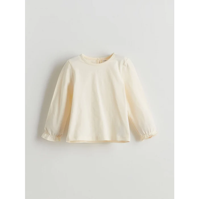 LCW baby EKRU Penye Kız Bebek Salopet ve Tişört 2li