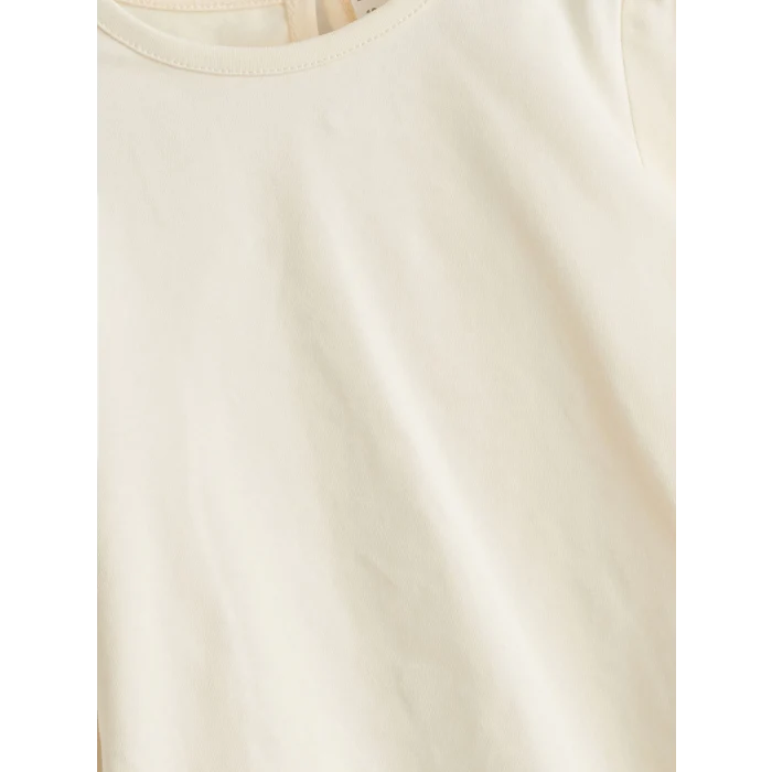 LCW baby EKRU Penye Kız Bebek Salopet ve Tişört 2li