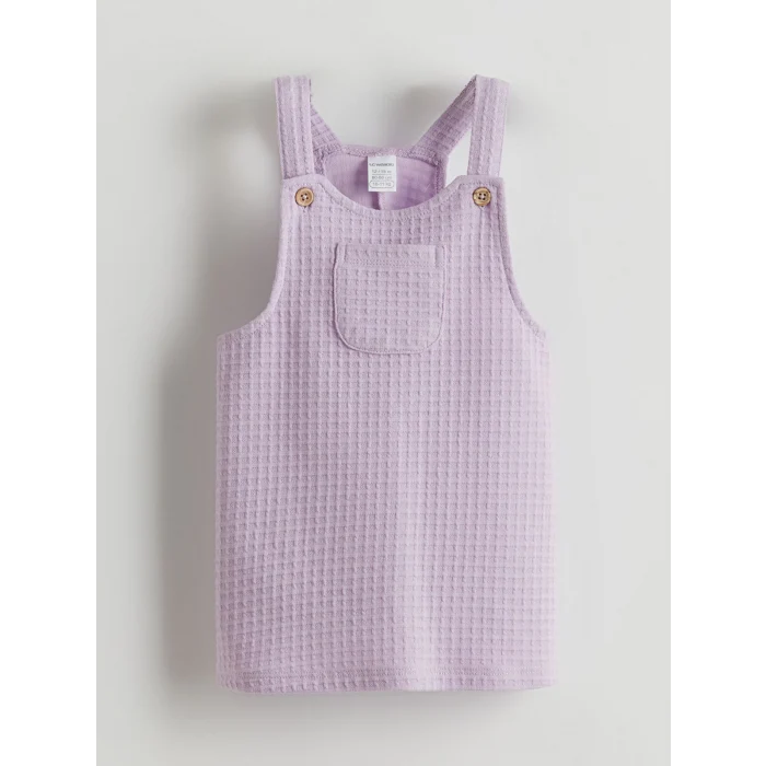 LCW baby EKRU Penye Kız Bebek Salopet ve Tişört 2li