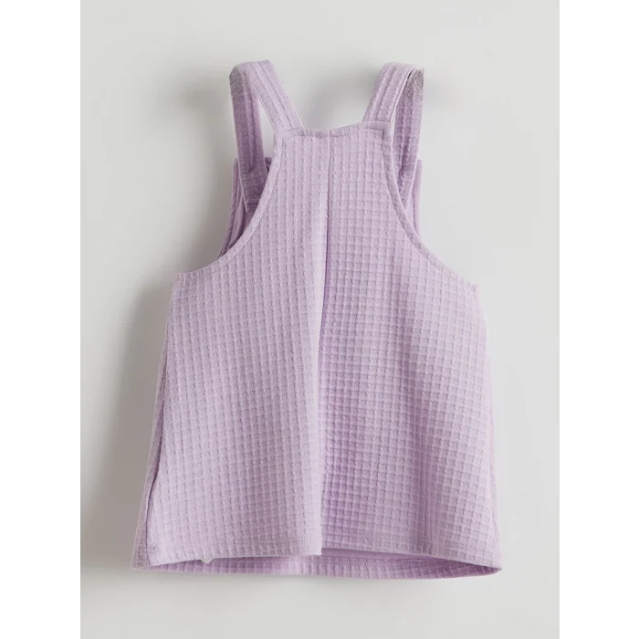 LCW baby EKRU Penye Kız Bebek Salopet ve Tişört 2li