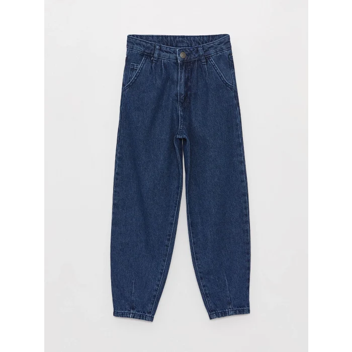 LCW Kids İNDİGO Mom Fit Kız Çocuk Jean Pantolon
