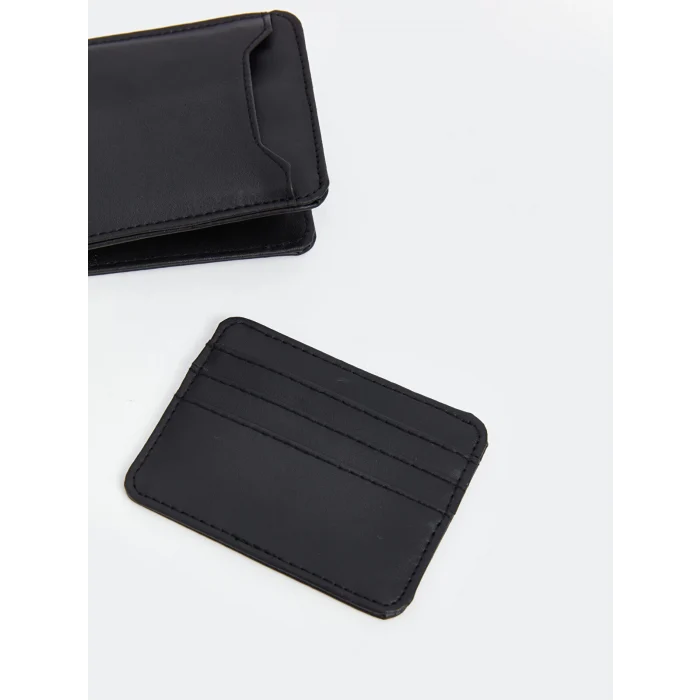 LCW ACCESSORIES SİYAH Deri Görünümlü Erkek Cüzdan ve Kartlık