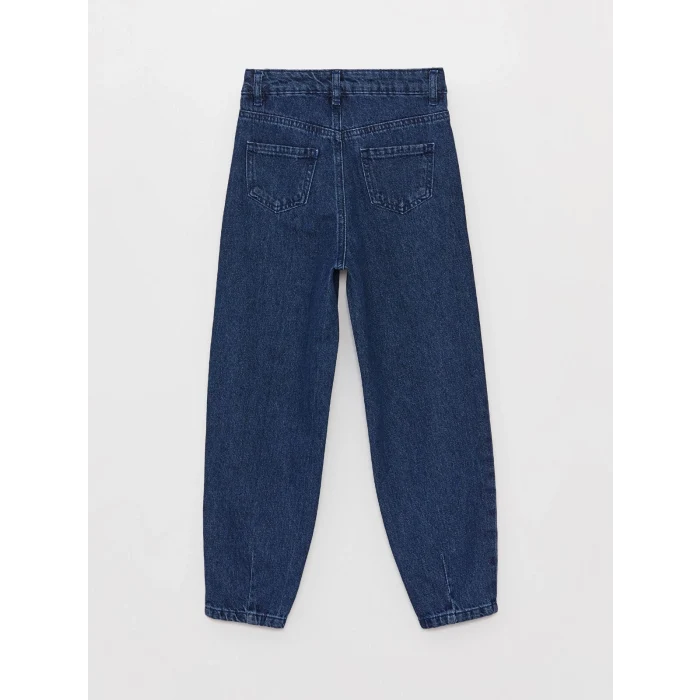 LCW Kids İNDİGO Mom Fit Kız Çocuk Jean Pantolon