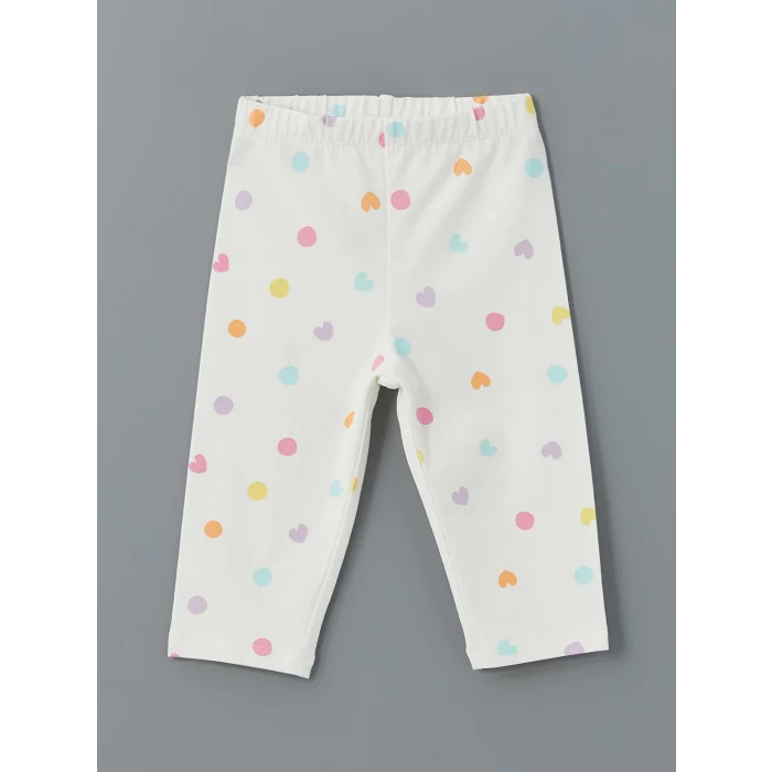 LCW Kids SARI Bisiklet Yaka Baskılı Kız Çocuk Tişört ve Tayt 2li