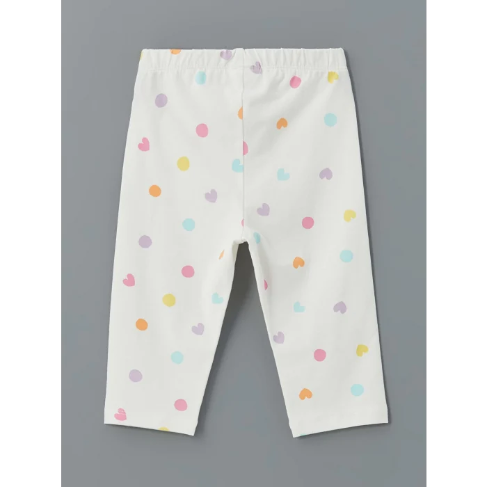 LCW Kids SARI Bisiklet Yaka Baskılı Kız Çocuk Tişört ve Tayt 2li