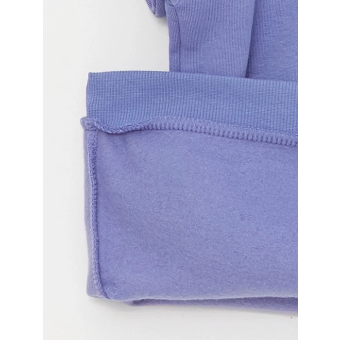 LCW Kids LİLA Kapüşonlu Baskılı Uzun Kollu Kız Çocuk Sweatshirt ve Eşofman Altı