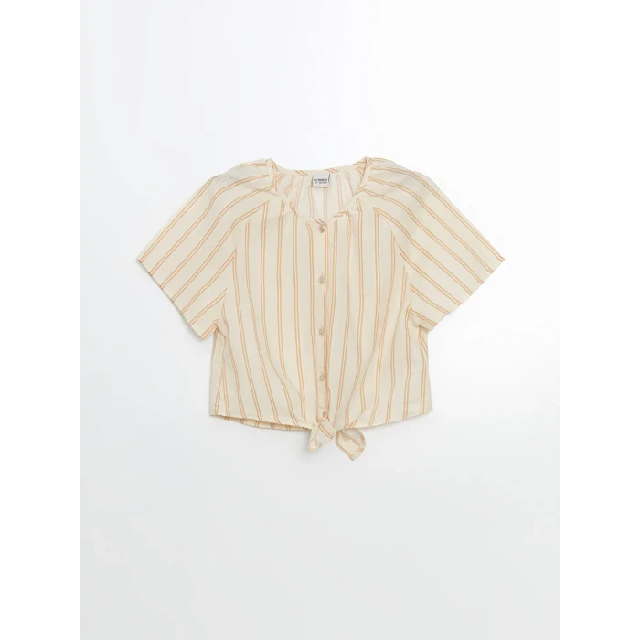 LCW Kids BEJ Bisiklet Yaka Kız Çocuk Gömlek