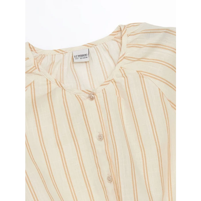 LCW Kids BEJ Bisiklet Yaka Kız Çocuk Gömlek