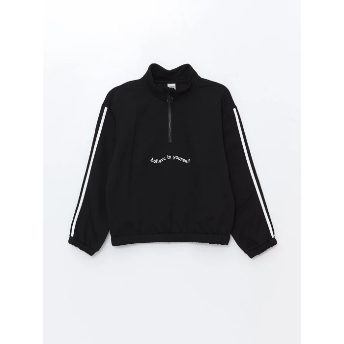 LCW Kids SİYAH Dik Yaka Kız Çocuk Eşofman Takımı