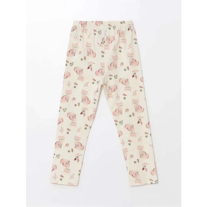 LCW baby EKRU Gömlek Yaka Uzun Kollu Kız Bebek Pijama Takımı