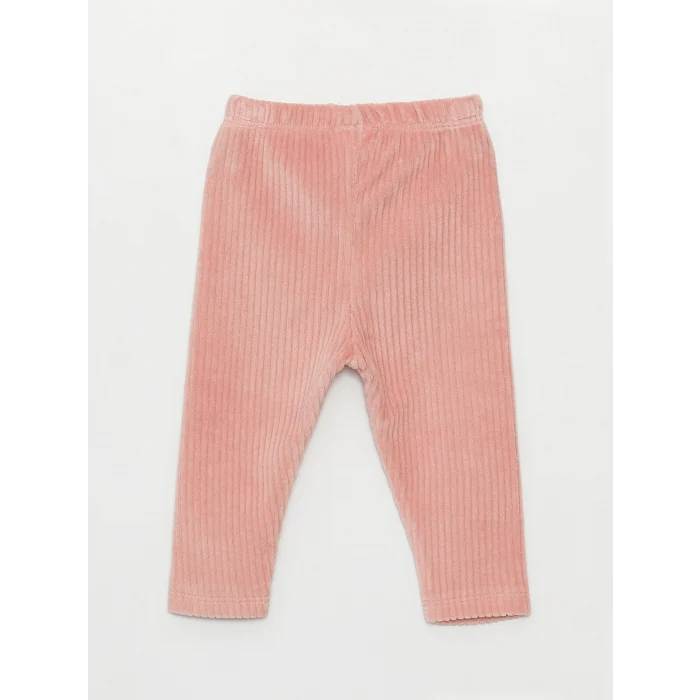 LCW baby BEYAZ Bisiklet Yaka Uzun Kollu Kız Bebek Sweatshirt ve Tayt 2li Takım