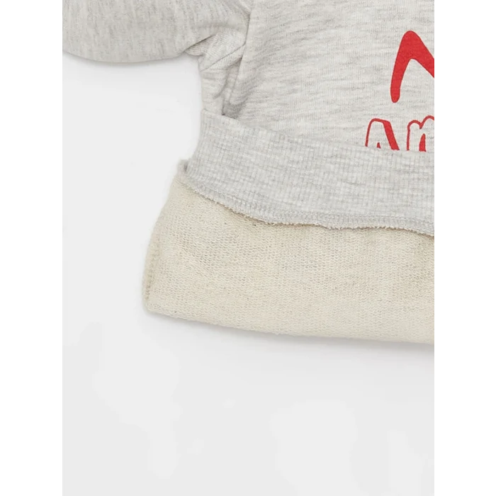 LCW baby GRİ Gömlek Yaka Uzun Kollu Kız Bebek 3lü Takım