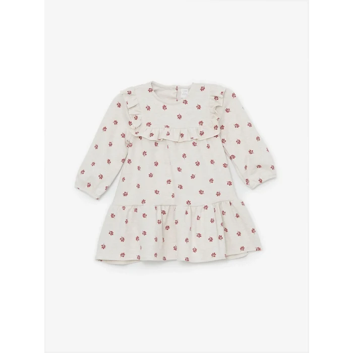 LCW Kids BEJ Uzun Kollu Balıksırtı Kız Çocuk Elbise