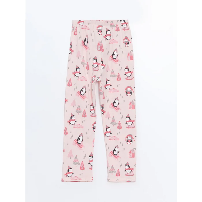 LCW baby PEMBE Gömlek Yaka Baskılı Kız Bebek Pijama Takım