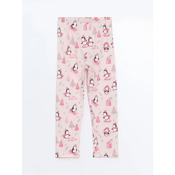 LCW baby PEMBE Gömlek Yaka Baskılı Kız Bebek Pijama Takım