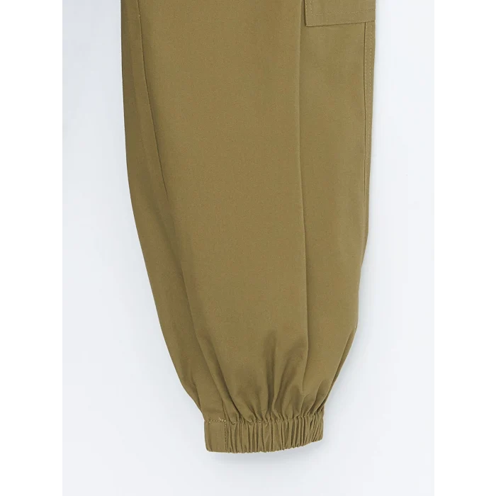 LCW Kids HAKİ Beli Lastikli Kız Çocuk Kargo Jogger Pantolon