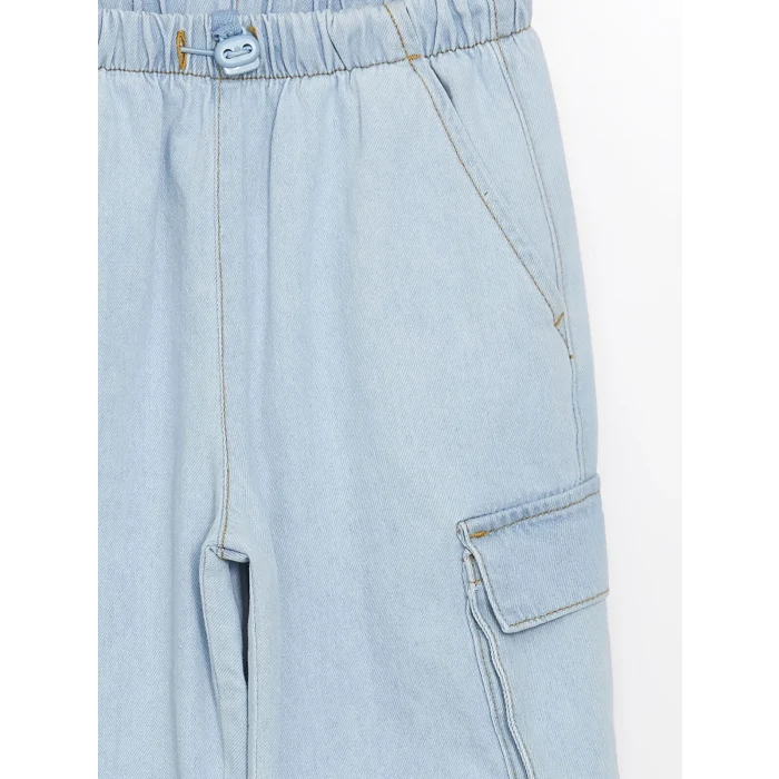 LCW Kids İNDİGO Beli Lastikli Kız Çocuk Jean Jogger Pantolon