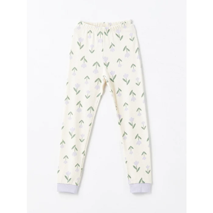 LCW Kids LİLA Bisiklet Yaka Kız Çocuk Pijama Takımı