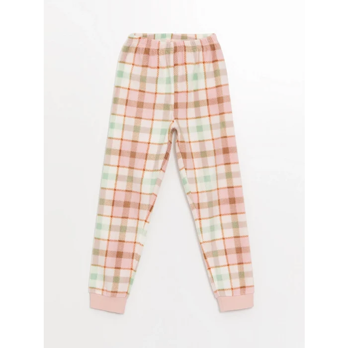 LCW Kids PEMBE Bisiklet Yaka Polar Kız Çocuk Pijama Takımı