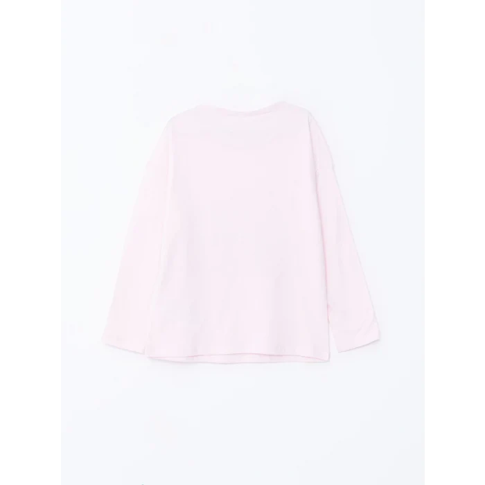 LCW Kids PEMBE Bisiklet Yaka Snoopy Baskılı Uzun Kollu Kız Çocuk Pijama Takımı