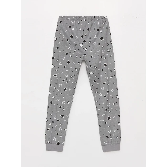 LCW Kids PEMBE Bisiklet Yaka Baskılı Uzun Kollu Kız Çocuk Pijama Takımı