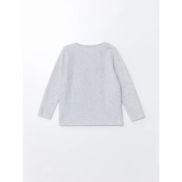 LCW Kids GRİ Bisiklet Yaka Polar Kız Çocuk Pijama Takımı