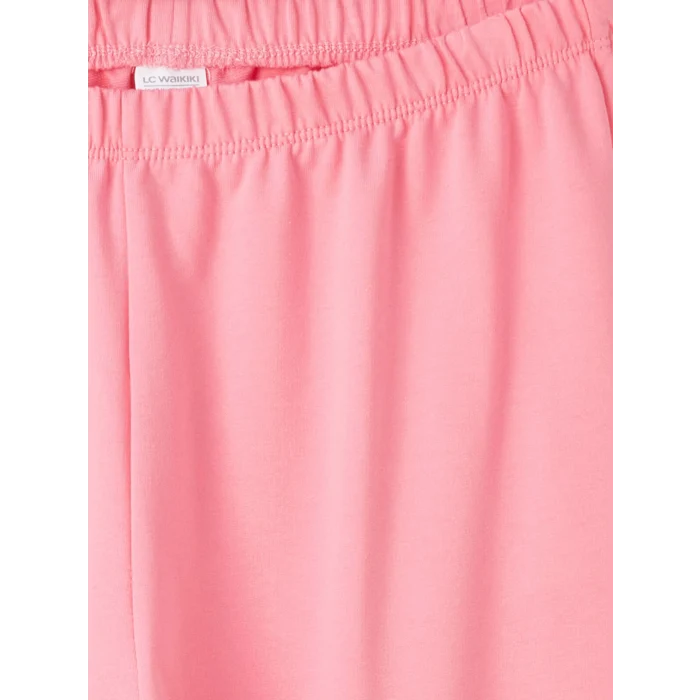 LCW Kids EKRU Bisiklet Yaka Baskılı Uzun Kollu Kız Çocuk Pijama Takımı