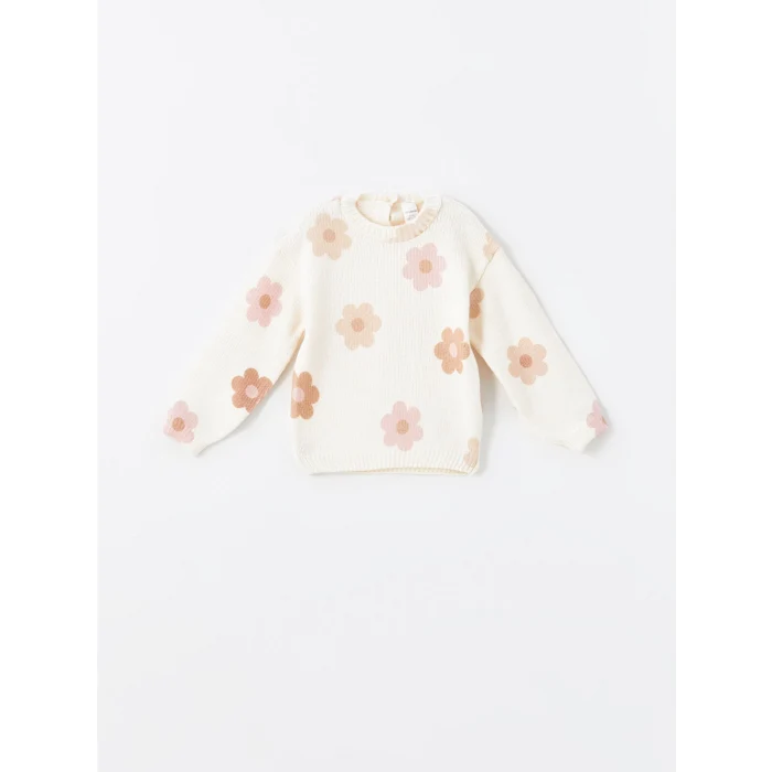 LCW Kids EKRU Bisiklet Yaka Uzun Kollu Kız Çocuk Kazak ve Tayt 2li Takım