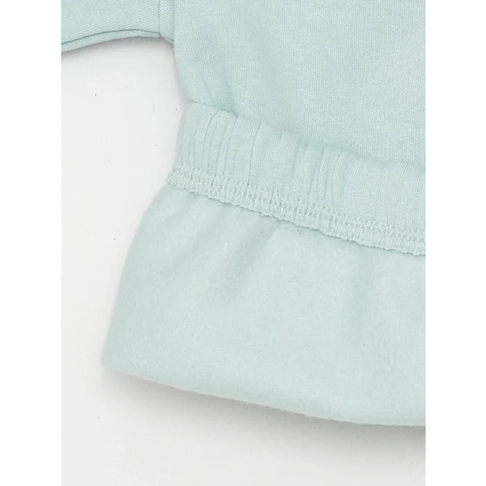 LCW baby TURKUAZ Kapüşonlu Uzun Kollu Basic Kız Bebek Sweatshirt ve Eşofman Alt 2li Takım