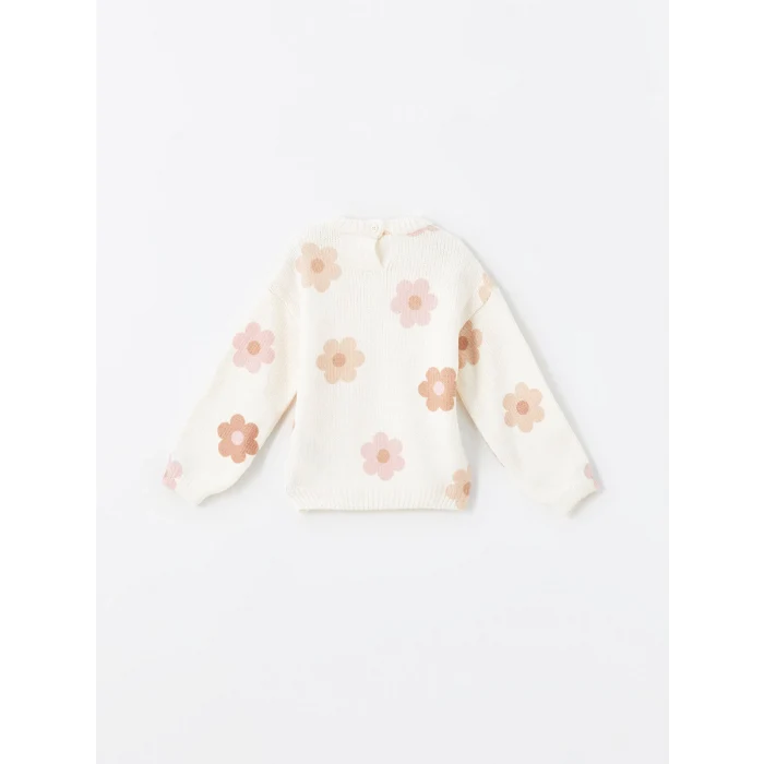 LCW Kids EKRU Bisiklet Yaka Uzun Kollu Kız Çocuk Kazak ve Tayt 2li Takım