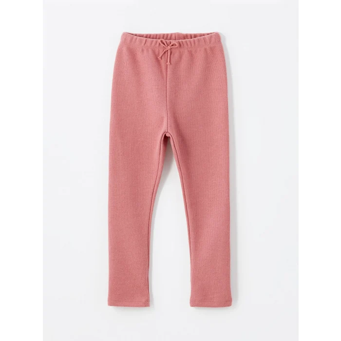 LCW Kids EKRU Bisiklet Yaka Uzun Kollu Kız Çocuk Kazak ve Tayt 2li Takım