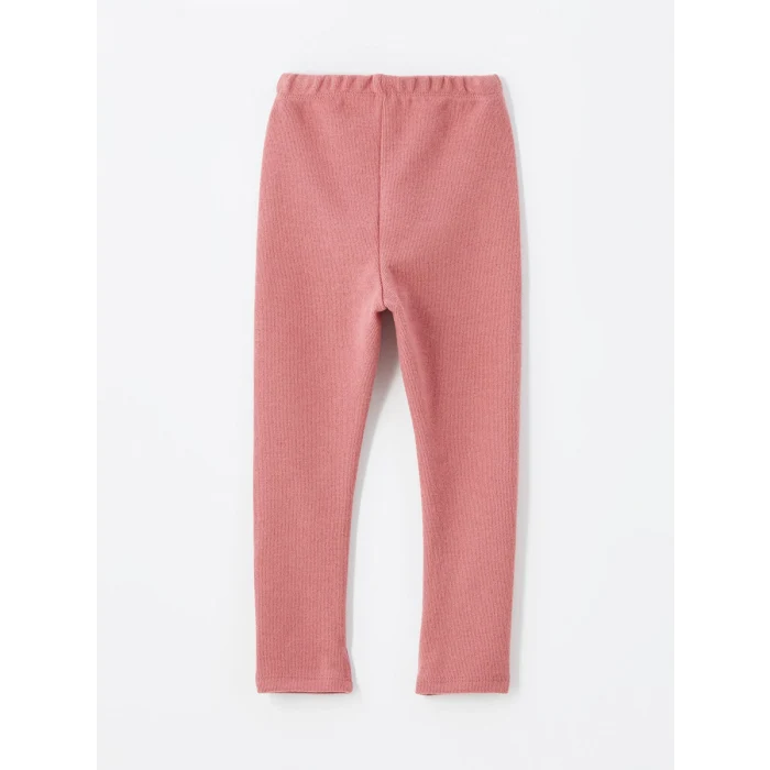 LCW Kids EKRU Bisiklet Yaka Uzun Kollu Kız Çocuk Kazak ve Tayt 2li Takım