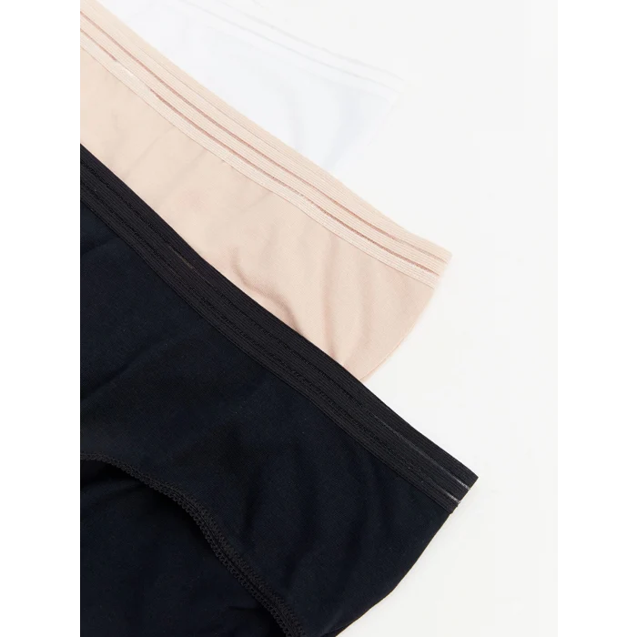 LCW DREAM SİYAH Düz Hipster Külot 3lü Paket