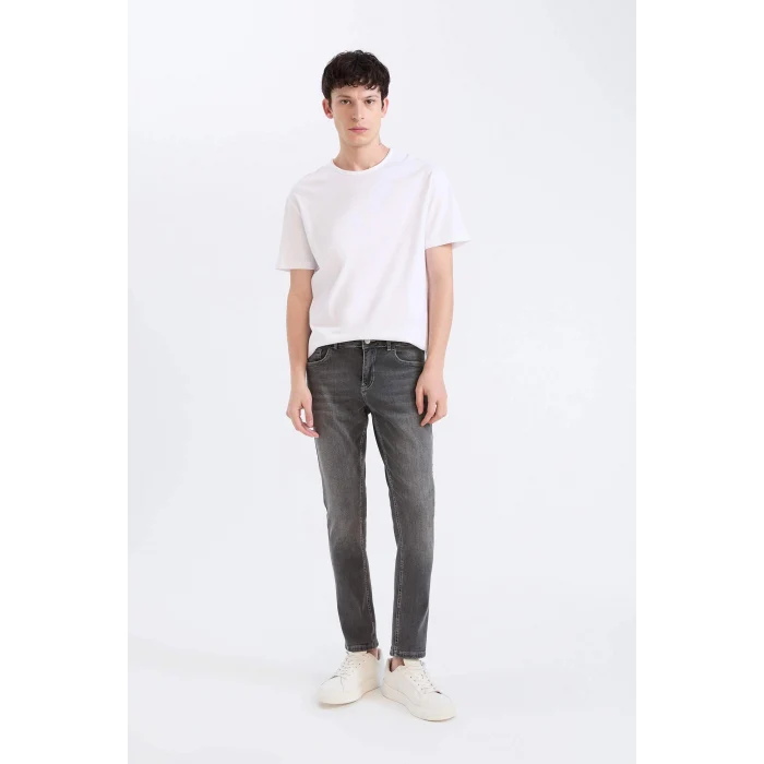 Defacto E3478 Gri Carlo Skinny Fit Ekstra Dar Kalıp Normal Bel Ekstra Dar Paça Jean Pantolon