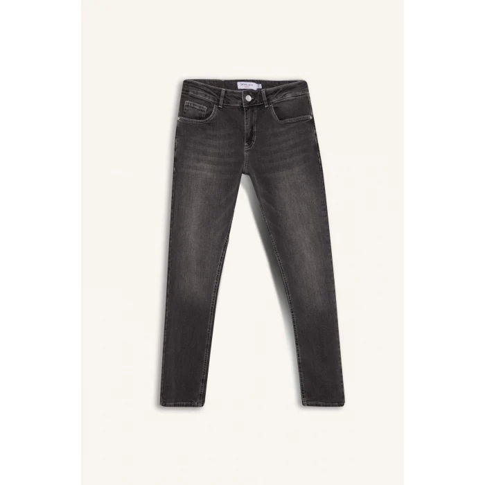 Defacto E3478 Gri Carlo Skinny Fit Ekstra Dar Kalıp Normal Bel Ekstra Dar Paça Jean Pantolon