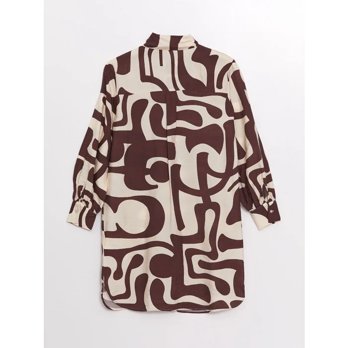 LCW Modest KAHVERENGİ Desenli Kadın Gömlek Tunik