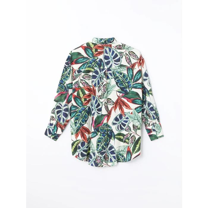 LCWAIKIKI Classic YEŞİL Desenli Kadın Gömlek Tunik