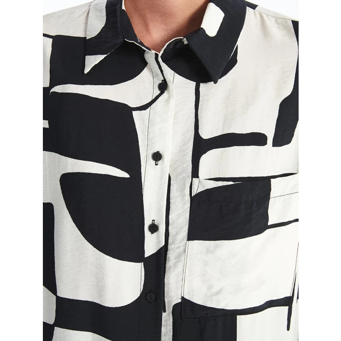 LCWAIKIKI Classic SİYAH Desenli Kadın Gömlek Tunik