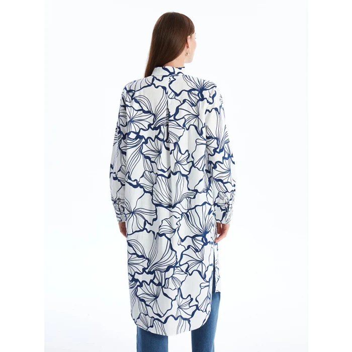 LCWAIKIKI Classic EKRU Desenli Kadın Gömlek Tunik