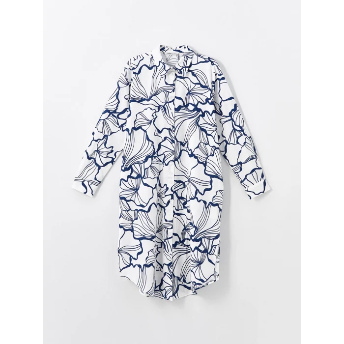 LCWAIKIKI Classic EKRU Desenli Kadın Gömlek Tunik