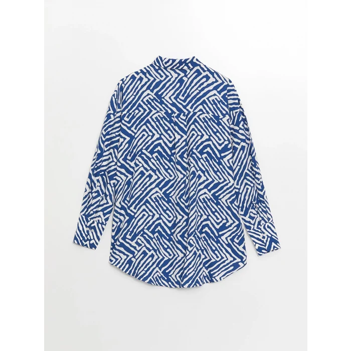 LCWAIKIKI Classic MAVİ Desenli Kadın Gömlek Tunik