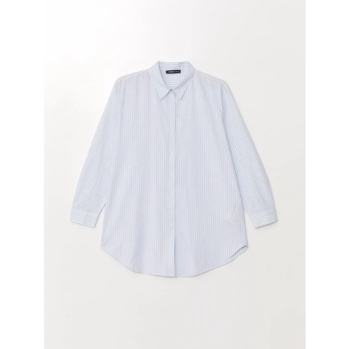 LCWAIKIKI Classic LACİVERT Çizgili Kadın Gömlek Tunik