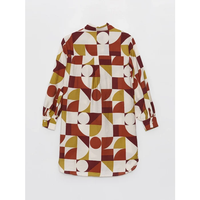 LCW Modest KAHVERENGİ Desenli Kadın Gömlek Tunik